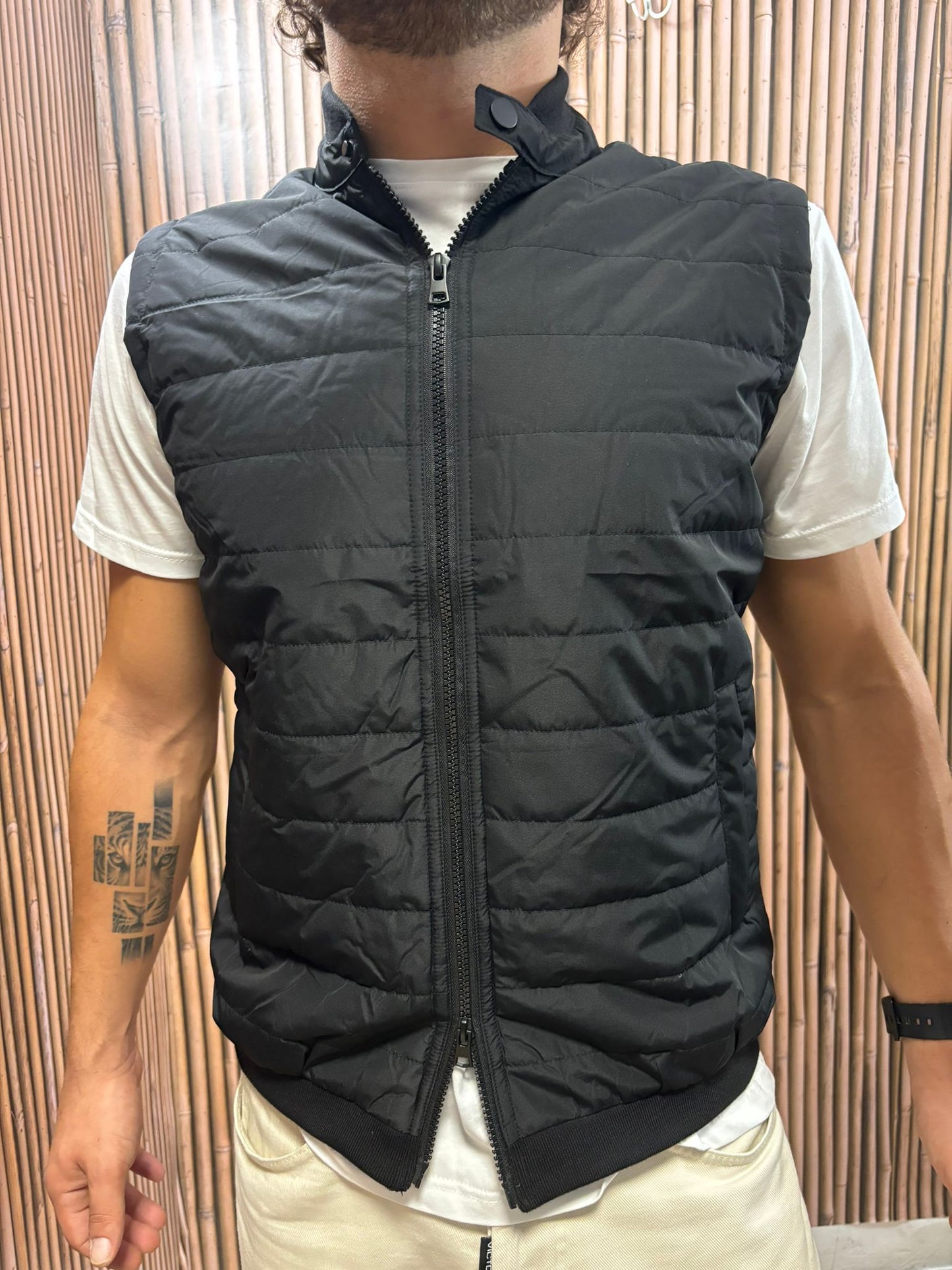 Smanicato doppio tessuto con zip