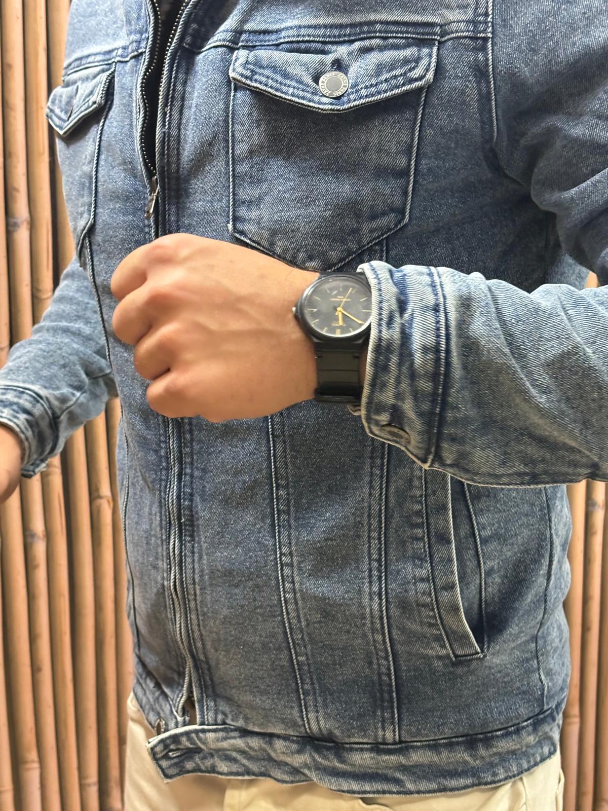 Giubbotto jeans con pelliccia