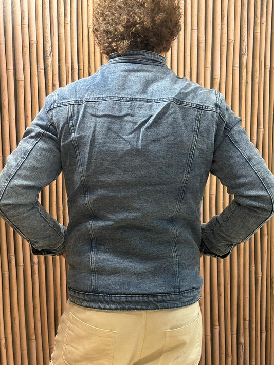 Giubbotto jeans con pelliccia
