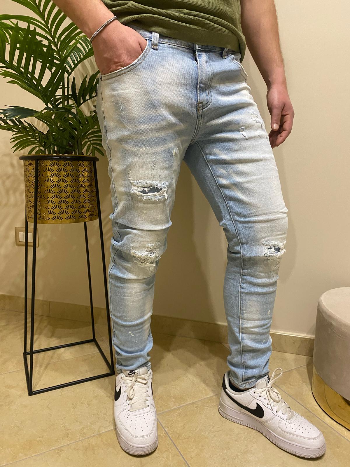 Jeans Skinny lavaggio chiaro elasticizzato