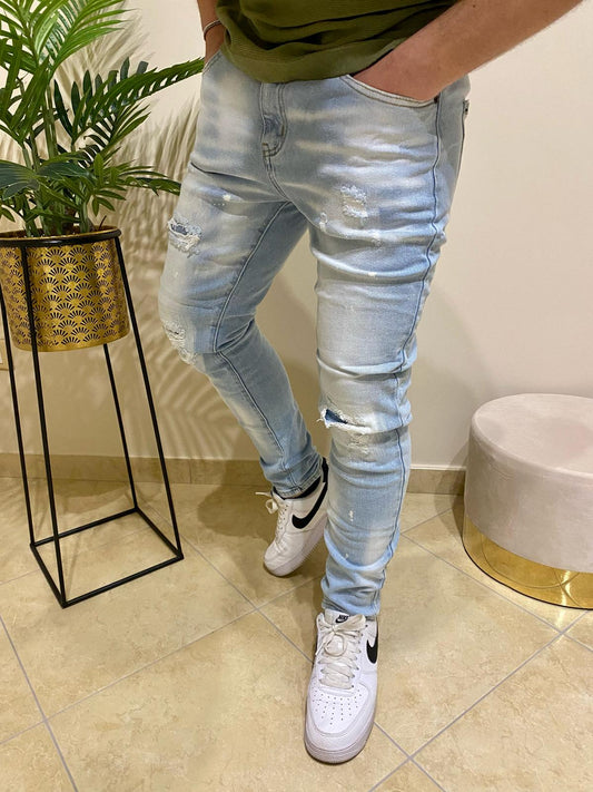 Jeans Skinny lavaggio chiaro elasticizzato