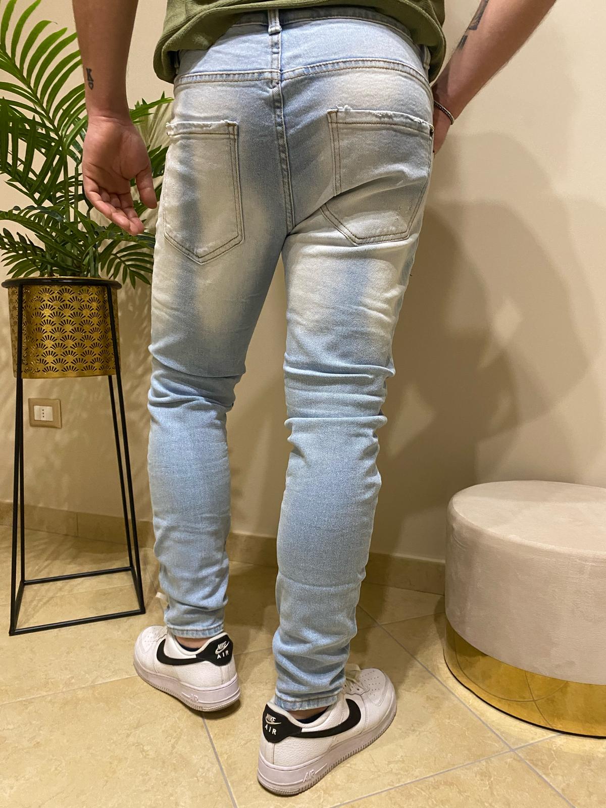 Jeans Skinny lavaggio chiaro elasticizzato